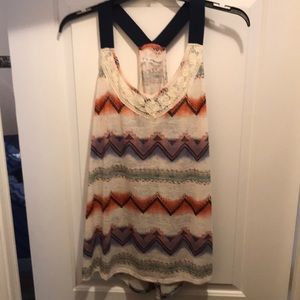 Boho Racer back tank NWOT